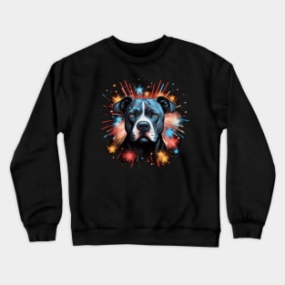 pitbull firework 4th of july Crewneck Sweatshirt